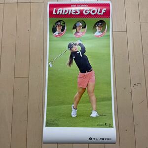 レディースゴルフ 壁掛けカレンダー 2024年 大里桃子 吉田優利 三ケ島かな 女子ゴルフ GOLF 女子プロ 企業名入