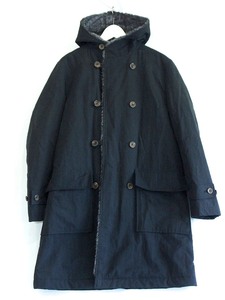 ESTNATION Est ne-shon hood long coat inside side fake fur duffle coat men's *L black 