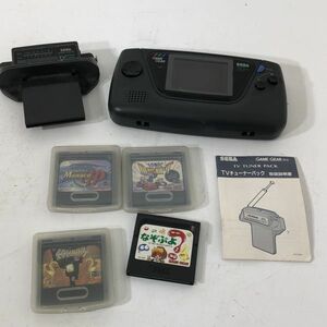 SEGA GAME GEAR HGG-3210 本体/ソフト 4点/TVチューナー HGG-3001/6点まとめて 動作未確認 AAL0110小4292/0208