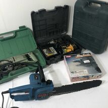 工具 5点まとめて 日立 振動ドリル V-14/ナショナル 電動ドリル/RYOBI チェーンソー AC-14 ほか 通電確認済み AAA0001大3001/0208_画像1