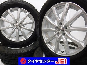 17インチ 225/60R17 7J+55 100 SJ系フォレスター等に 中古スタッドレスタイヤホイール【4本セット】送料無料(ASA17-0751）