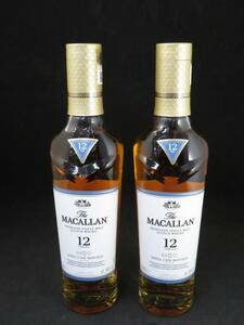 1円～　未開栓　MACALLAN　ザ・マッカラン トリプルカスク 12年 ファインオーク 350ml　ウイスキー　2本セット　*02