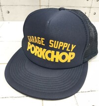 PORKCHOP キャップ 帽子 CAP GARAGE SUP PLY PORK CHOP ポークチョップ ネイビー イエロー メッシュキャップ OTTO_画像2