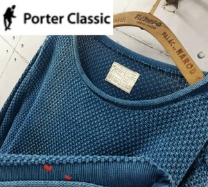 L PORTER CLASSIC インディゴ コットン ニット ポータークラシック ハート セーター 編み込み 