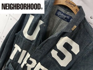 NEIGHBORHOOD MECHANIC/C-JKT ネイバーフッド デニム コート ペイント NBHD ロゴプレート ショップコート UNION MADE ベルト付