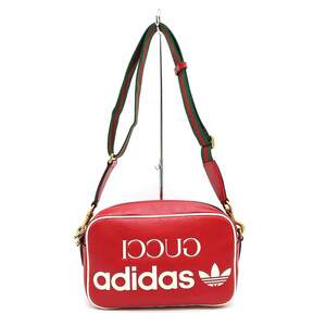 GUCCI×adidas グッチ×アディダス Small Shoulder Bag スモール レザーショルダーバッグ 502427 レッド ITK9LQXAEDTK