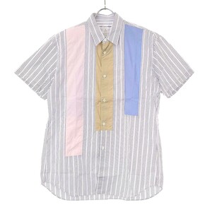 COMME des GARCONS SHIRT コムデギャルソンシャツ 21SS パッチワークストライプ ショートスリーブシャツ マルチカラー M ITT90RJ2RUXU