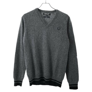 COMME des GARCONS HOMME DEUX × FRED PERRY コムデギャルソン オムドゥ 15AW ネックニットセーター グレー S ITE36GM77ZUW