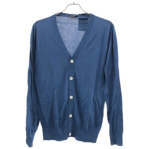 JOHN SMEDLEY ジョンスメドレー コットンカーディガン ブルー S ITR5FKSWR53A