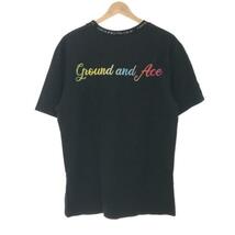 GROUND/N/ACE グランダンエース ネックロゴコットンTシャツ ブラック M IT4VC6V66E50_画像2