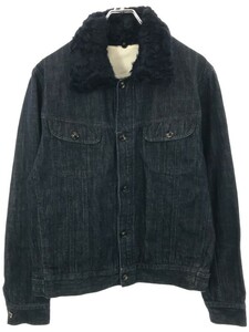 Maison Martin Margiela 14 メゾン マルタン マルジェラ 14 13AW ファーカラーデニムトラッカージャケット インディゴ 50 IT9SQB4KC800