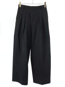 ATON エイトン WOOL GABARDINE WIDE PANTS ウールギャバジンワイドパンツ ブラック 02 7032041 ITV6BTMBUIB2