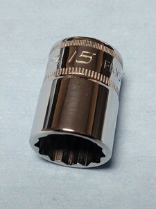 15mm 3/8 シャロー スナップオン FM15 (12角) 中古品 保管品 SNAPON SNAP-ON シャローソケット ソケット Snap-on 送料無料