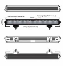 marzenia driving light bar dual 警告ランプ付き　20インチ　ホワイトポジション　アンバー　スカニア　ボルボ　ユーロスタイル_画像3