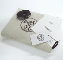 美品 良品 エルメス HERMES ガーデンパーティ TPM ルージュアッシュ トワルミリタリー×ネゴンダ ブラウン系 D刻印_画像10