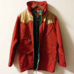 70s Rocky Mountain FeatherBed ロッキーマウンテンフェザーベッド マウンテンパーカー ジャケット レザー ヨーク XS 赤 ビンテージ 希少