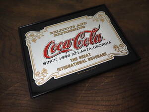 非売品 Coca-Cola コカコーラ 1990年 小ぶりなパブミラー 鏡 壁掛けミラー 22cm×30cm◆当時物 ヴィンテージ 昭和レトロ コカ・コーラ