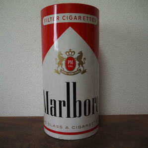 昭和レトロ Marlboro マルボロ スチール缶 ダストボックス ブリキ製ゴミ箱 傘立◆当時物 タバコ 煙草 ビンテージ 70's80'sの画像1