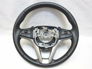 希少! レッドステッチ! スペーシア MK53S 純正 革 ステアリング ハンドル スイッチ ソリオ MA36S ワゴンR MH35S 管理番号（W-SII20）