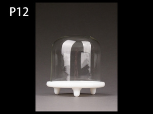 P12☆昭和初期 ドームガラス タバコ陳列瓶/白練りガラス ウランガラス瓶