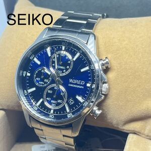 【1円スタート】SEIKO メンズ腕時計　WIRED VD57-KND0 動作品クロノグラフ セイコー クオーツ ワイアード 