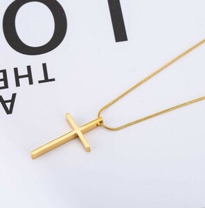 クロスネックレス ゴールド スネークチェーン ステンレス 大きめ メンズ 十字架 クロス Ｋ18ＧＰ 18金 ネックレス