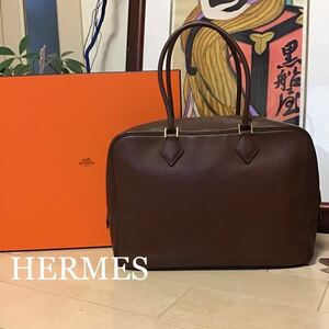 HERMES エルメス プリュム 32 ハンドバッグ ボストンバッグ ショルダーバッグ レザー ユニセックス 保存箱