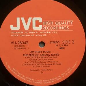 LP★ Salena Jones / Mystery Love The Best Of 帯付き 美盤 年 日本企画盤 清水靖晃 VIJ-28042 本多俊之 鈴木宏昌 和ジャズの画像3