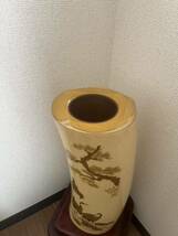 花瓶 オブジェ 壷 置物 松の鶴　アンティーク_画像3