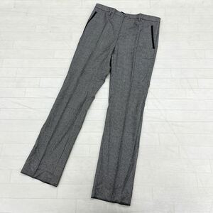 1320◎ イタリア製 LANVIN ランバン パンツ ボトムス ズボン スラックス ジップフライ カジュアル チェック グレー メンズ48 8R