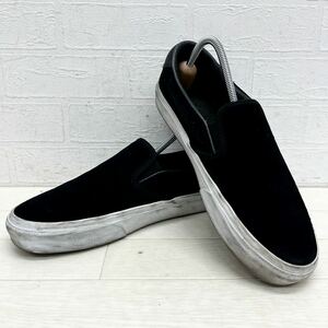 1319◎ VANS バンズ 靴 シューズ スニーカー スリップオン フラット ソール スエード カジュアル ブラック メンズ24.5