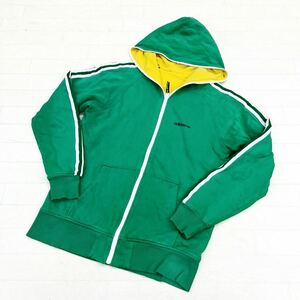 1347◎ adidas アディダス トップス トレーナー パーカー リバーシブル ジャケット フルジップ グリーン イエロー メンズ