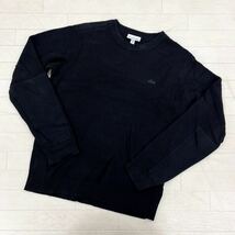 1352◎ LACOSTE ラコステ トップス プルオーバー ニット セーター 長袖 ワンポイント ロゴ カジュアル ブラック メンズUS(M)_画像1