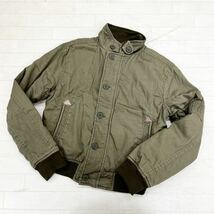 1354◎ Abercrombie & Fitch アバクロンビー & フィッチ トップス ジャケット アウター 裏ボア 無地 カーキ メンズS_画像1