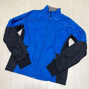 和231★ NIKE ナイキ ジップアップブルゾン ジャージ clima-fit XXL メンズ ブルー ブラック