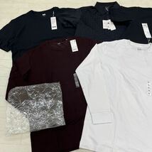 1329◎ 新品未使用 5点 セット UNIQLO ユニクロ トップス Tシャツ カットソー シャツ 半袖 長袖 カジュアル メンズXL_画像2