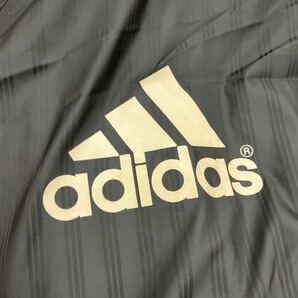 1347◎ adidas アディダス トップス ロング べベンチ コート スポーツ ウェア フルジップ ライン ロゴ プリント ブラック メンズ2XOの画像5