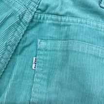 1348◎ Levi's リーバイス 裏ボタン 536 白タブ パンツ ボトムス ズボン コーデュロイ エメラルドグリーン メンズ32_画像4