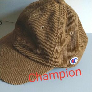 チャンピオン コーデュロイ 刺繍 キャメル色 キャップ 帽子