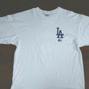 NEW ERA ＬＡ Tシャツ 半袖Dodgers/LA/刺繍/プリント/Tシャツ/M/コットン/WHT/無地/ワールドシリーズ