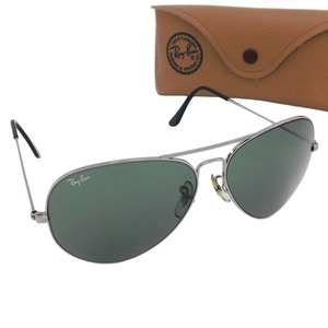 1円 ■ 極美品 レイバン サングラス W3131 シルバー系 金属 アビエーター お洒落 Ray・Ban ■E.Bio.An-12