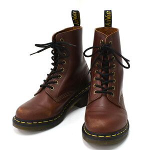 1円 ◆美品 Dr.Martens ドクターマーチン ショートブーツ UK6 25cm 8ホール レザー チェリーレッド◆E.Bll.hP-15