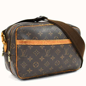 1円 ◆定価15万 良品 LOUIS VUITTON ルイヴィトン ショルダーバッグ リポーターPM M45254 モノグラム ブラウン◆E.Csui.tI-22