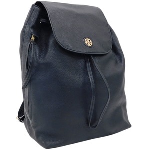 1円 ■ 美品 トリーバーチ リュック レザー ブラック系 通勤 通学 お洒落 普段使い TORYBURCH ■E.Brit.tl-9