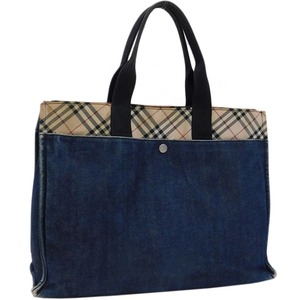 1円 ■ バーバリーブルーレーベル トートバッグ マルチカラー系 キャンバス BURBERRY BLUELABEL ■E.Bmmr.tI-14