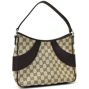 1円 ◆極美品 GUCCI グッチ セミショルダーバッグ 肩掛け 113012 GGキャンバス レザー ベージュ ブラウン◆K☆.Cmo.Gt-24