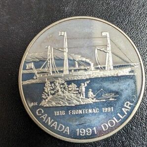 【カナダ大型銀貨】(1991年銘 23.3g 直径36mm プルーフ) カナダ 銀貨 記念メダル エリザベス2世 古銭