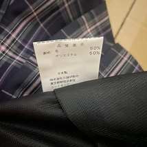 女子学生服 サマースカート １８本クルマヒダスカート ネイビー チェック 学校制服 Ｌ 中学 高校 スク－ルスカート 短め_画像3