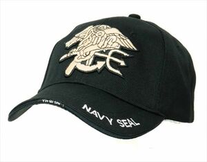 【新品】ベースボールキャップ NAVY SEALS 米国 ミリタリーキャップ 黒色 ブラック