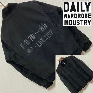 DAILY WARDROBE INDUSTRY■ステンシル タンカースジャケット S タールブラック デイリーワードローブインダストリー ジャングルクロス